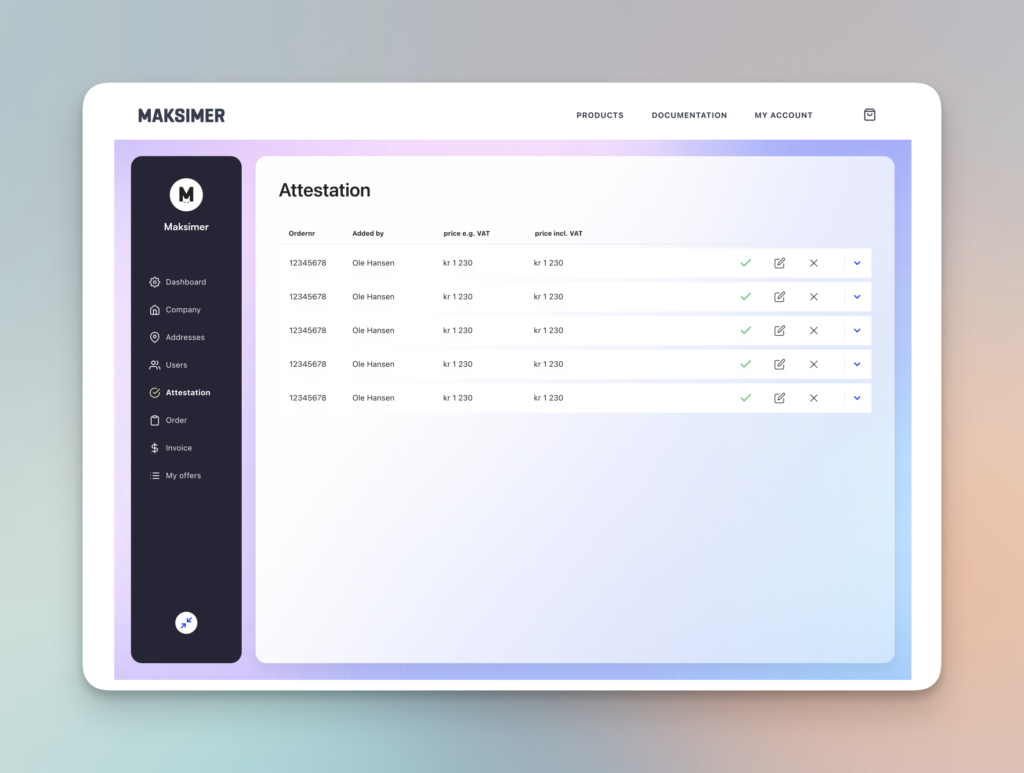 skjermbilde som viser en oversikt over ordrer i Business Central