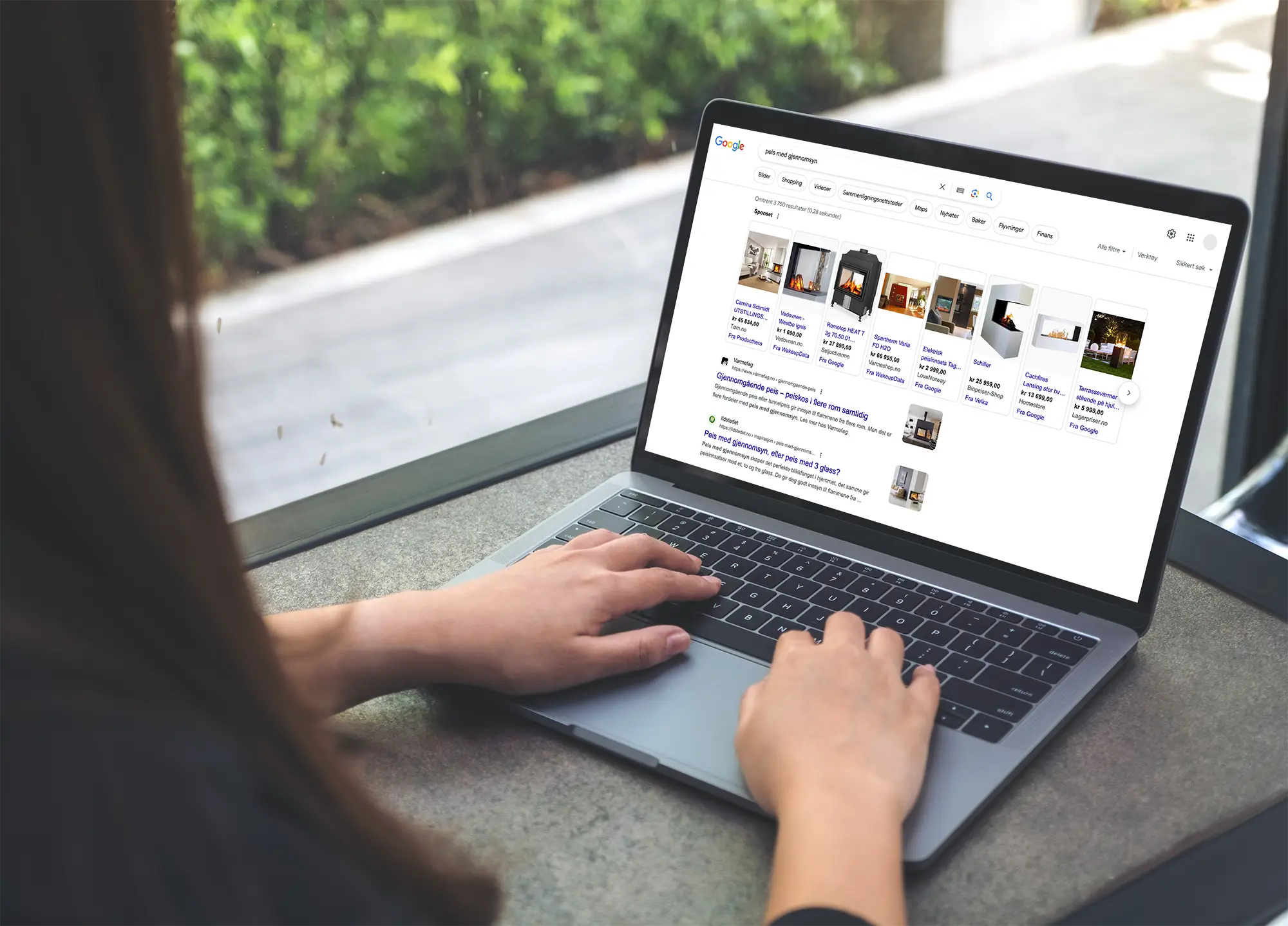 Bild av Google sökning for at vis sökordoptimering